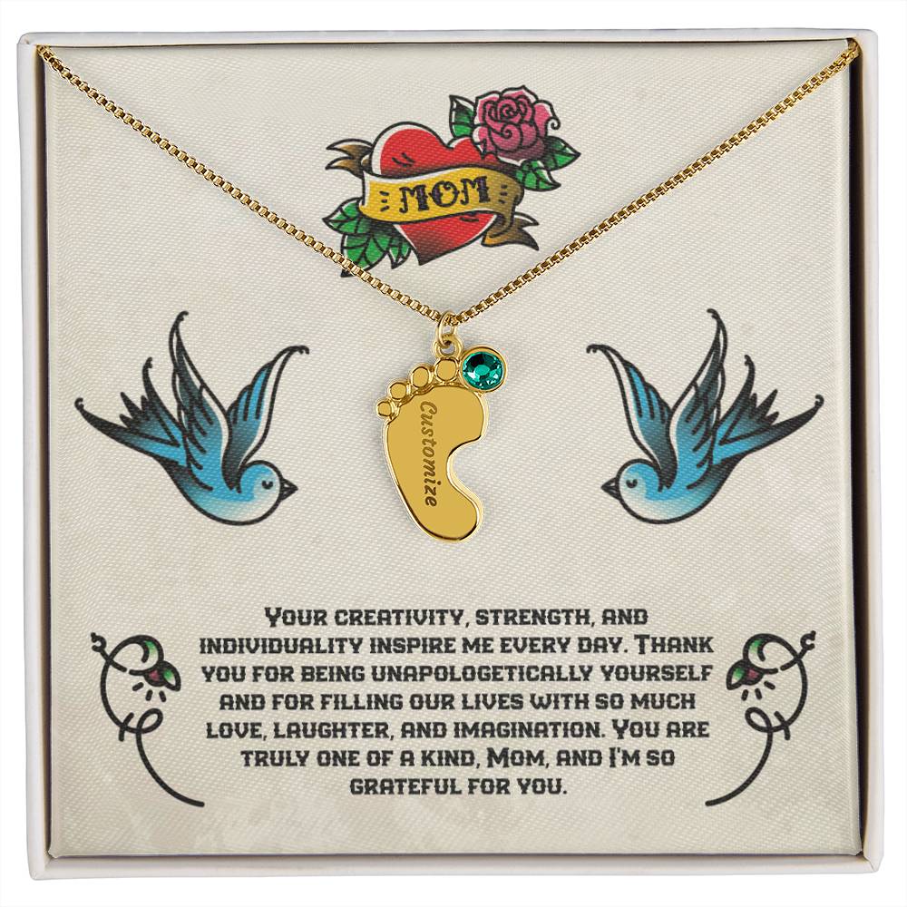 Jewelry 1 Charm / 18K Yellow Gold Finish / Standard Box To Mom - Your creativity, strength, and individuality inspire me every day. Birthstone Necklace GiftsByJeff Gifts By Jeff Pittsburgh PA