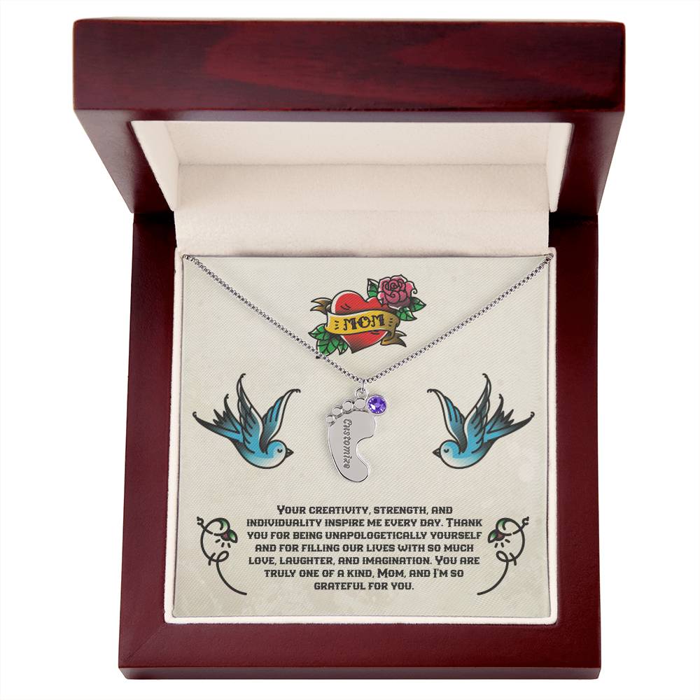 Jewelry 1 Charm / Polished Stainless Steel / Luxury Box To Mom - Your creativity, strength, and individuality inspire me every day. Birthstone Necklace GiftsByJeff Gifts By Jeff Pittsburgh PA