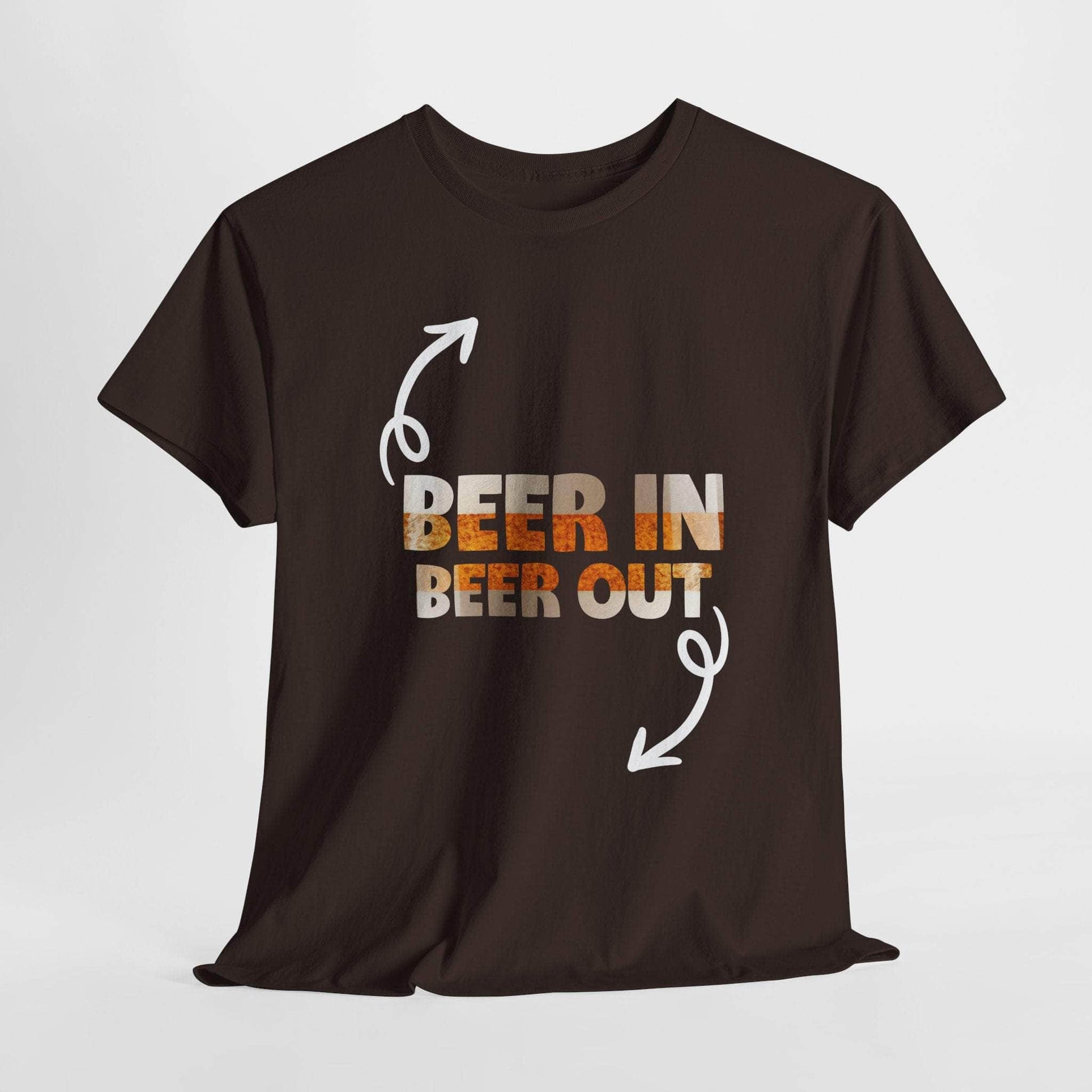 T-Shirt Dark Chocolate / S Beer In, Beer Out - Funny Tshirt Beer In, Beer Out - Funny Tshirt GiftsByJeff Gifts By Jeff Pittsburgh PA