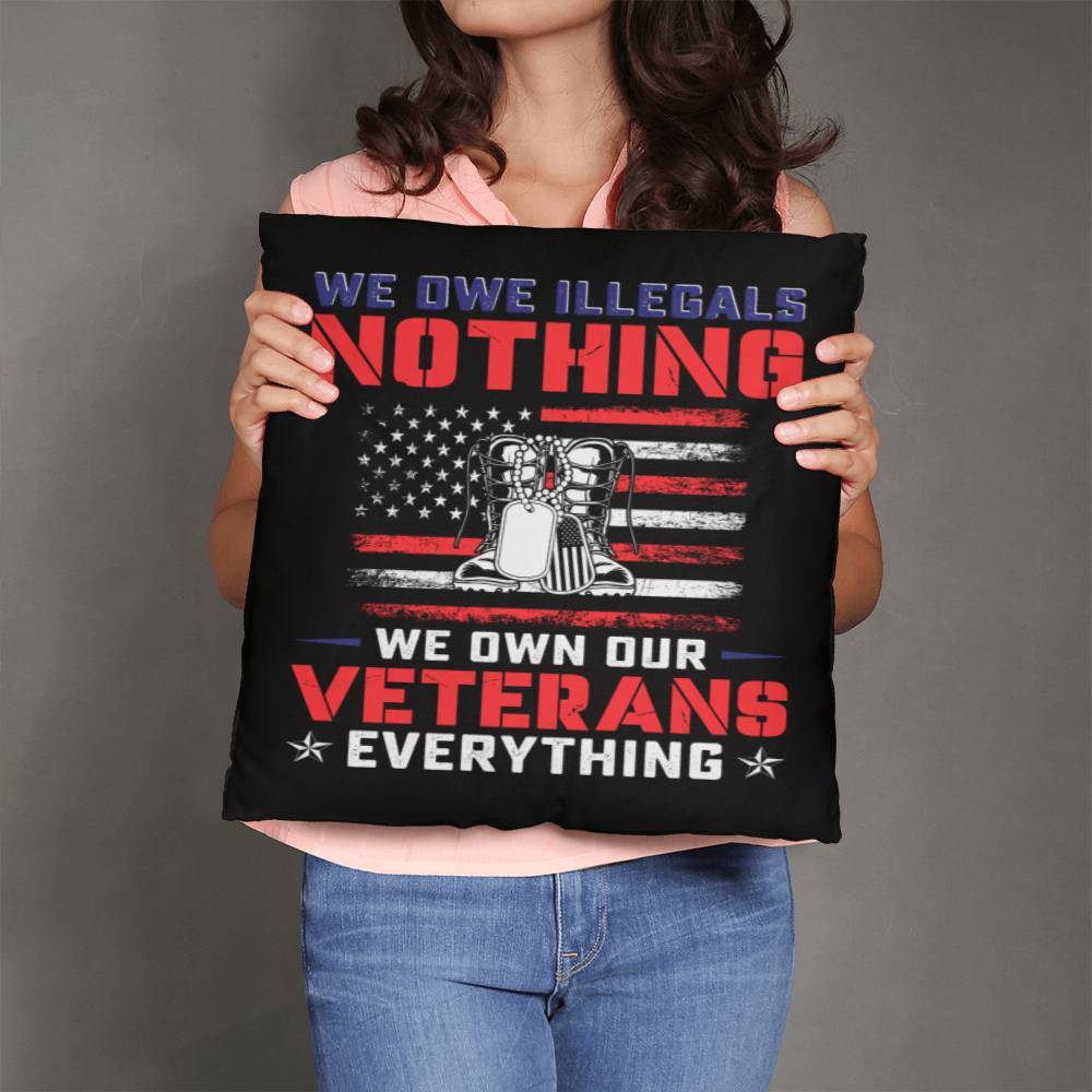 Jewelry 18" x 18" We Owe Our Veterans Everything - Classic Patriotic Pillow GiftsByJeff Gifts By Jeff Pittsburgh PA