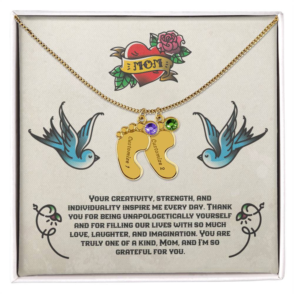 Jewelry 2 Charms / 18K Yellow Gold Finish / Standard Box To Mom - Your creativity, strength, and individuality inspire me every day. Birthstone Necklace GiftsByJeff Gifts By Jeff Pittsburgh PA