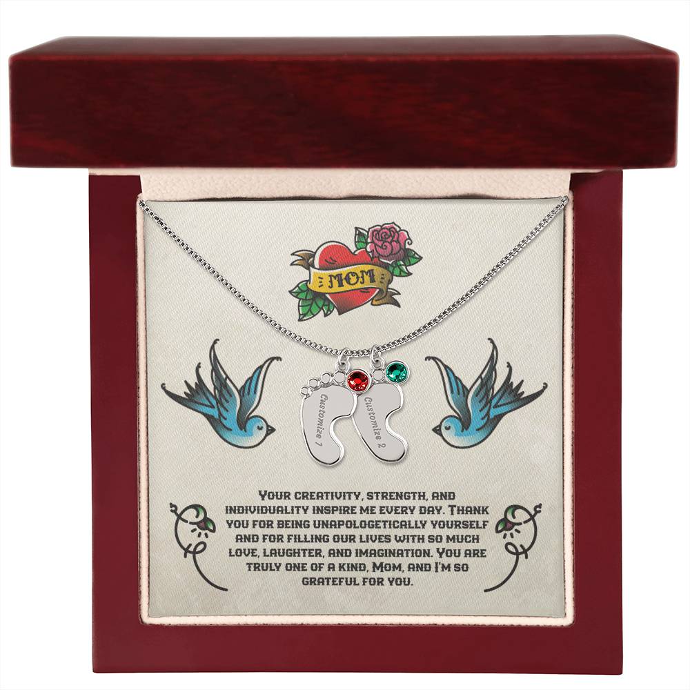 Jewelry 2 Charms / Polished Stainless Steel / Luxury Box To Mom - Your creativity, strength, and individuality inspire me every day. Birthstone Necklace GiftsByJeff Gifts By Jeff Pittsburgh PA