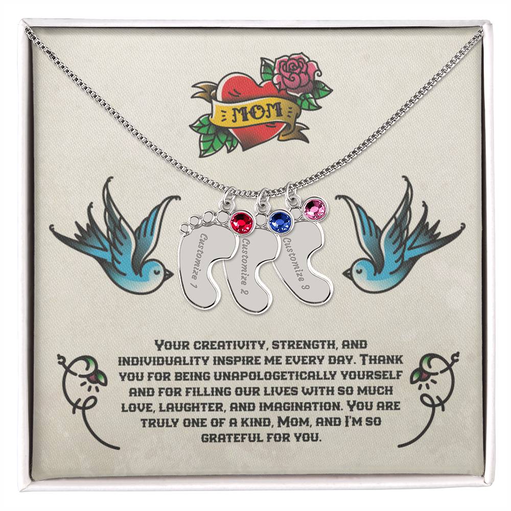 Jewelry 3 Charms / Polished Stainless Steel / Standard Box To Mom - Your creativity, strength, and individuality inspire me every day. Birthstone Necklace GiftsByJeff Gifts By Jeff Pittsburgh PA