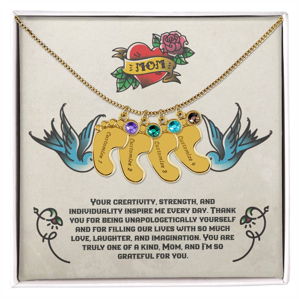 Jewelry 4 Charms / 18K Yellow Gold Finish / Standard Box To Mom - Your creativity, strength, and individuality inspire me every day. Birthstone Necklace GiftsByJeff Gifts By Jeff Pittsburgh PA