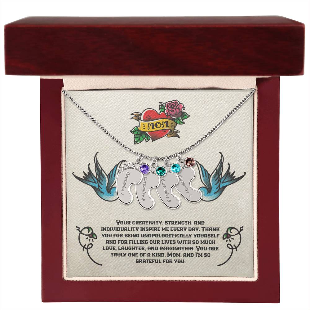 Jewelry 4 Charms / Polished Stainless Steel / Luxury Box To Mom - Your creativity, strength, and individuality inspire me every day. Birthstone Necklace GiftsByJeff Gifts By Jeff Pittsburgh PA