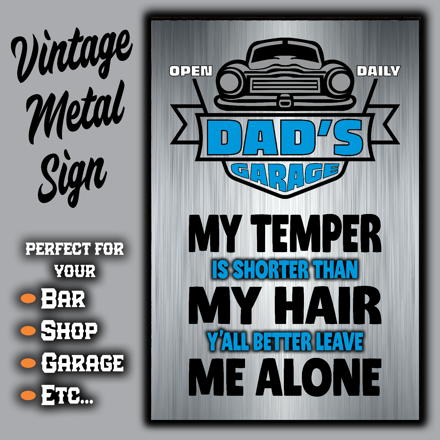 accessories DAD's GARAGE ~ My Temper Is Short, Y'all Better Leave Me Alone DAD's GARAGE ~ My Temper Is Short, Y'all Better Leave Me Alone GiftsByJeff Gifts By Jeff Pittsburgh PA