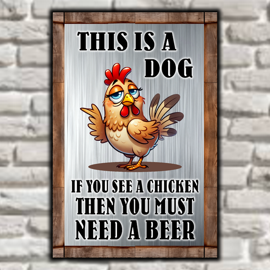 This Is A Dog, If You See A Chicken, Then You Must Need A Beer