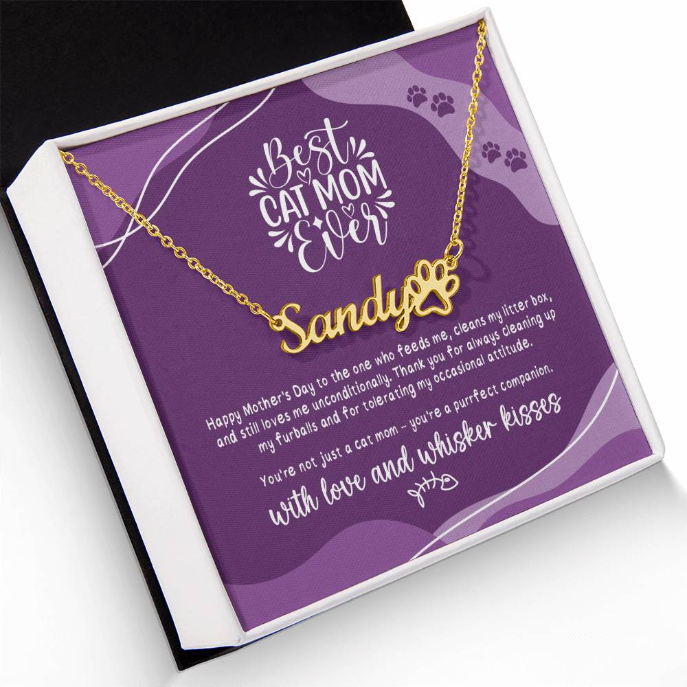 Jewelry Best Cat Mom Ever - Love & Whisker Kisses - Custom Pet Name Necklace GiftsByJeff Gifts By Jeff Pittsburgh PA