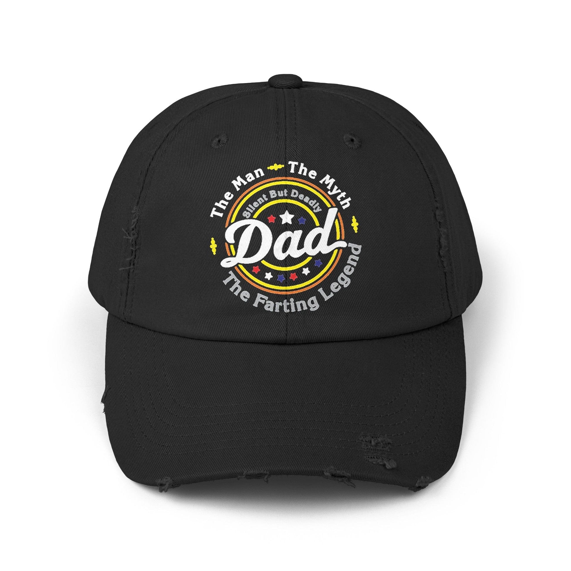 Hats Black / One size DAD, The Farting Legend - Unisex Distressed Cap GiftsByJeff Gifts By Jeff Pittsburgh PA