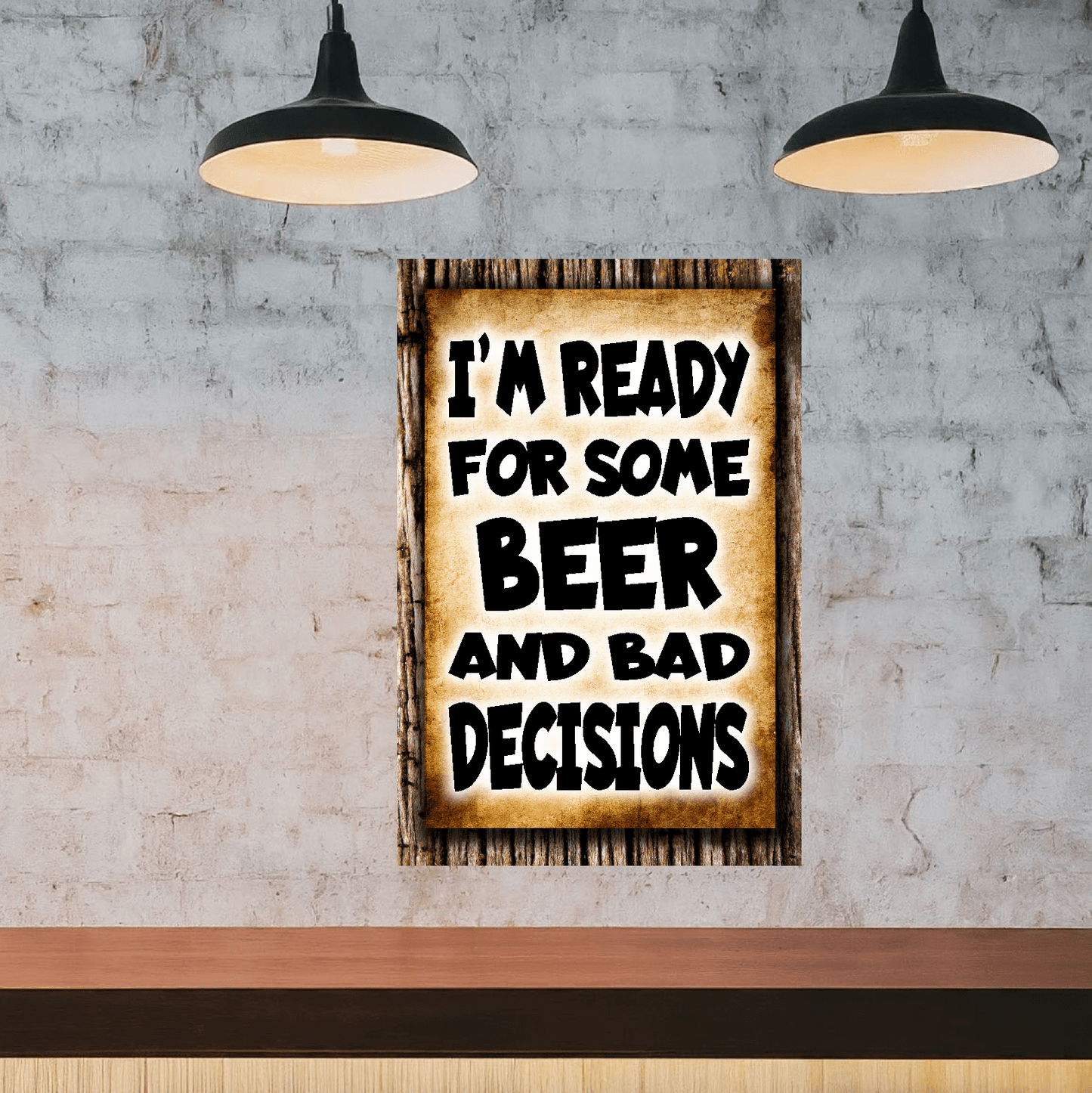 accessories I'm Ready For Some BEER And Bad Decisions - 12" x 18" Vintage Metal Sign (Free Bottle Opener) GiftsByJeff Gifts By Jeff Pittsburgh PA