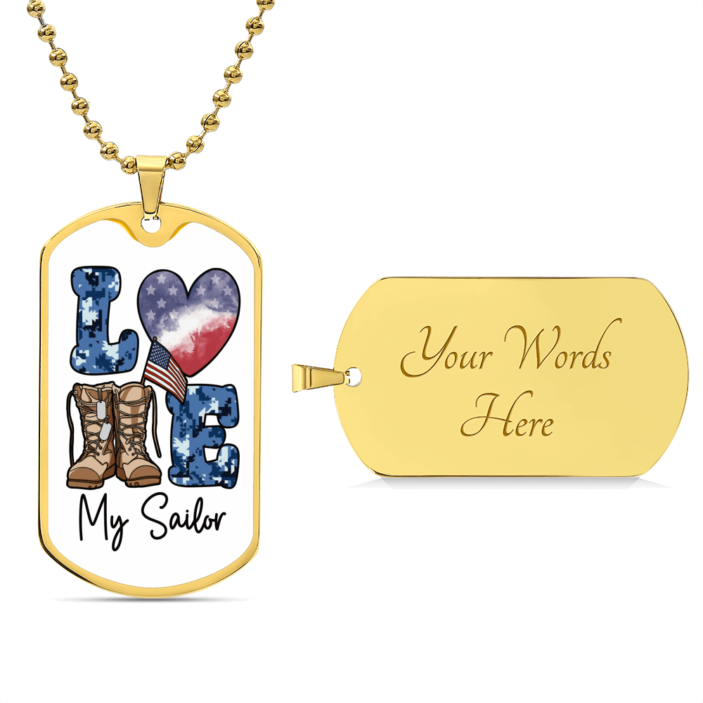 Jewelry Military Chain (Gold) / Yes love my sailor dog tag GiftsByJeff Gifts By Jeff Pittsburgh PA