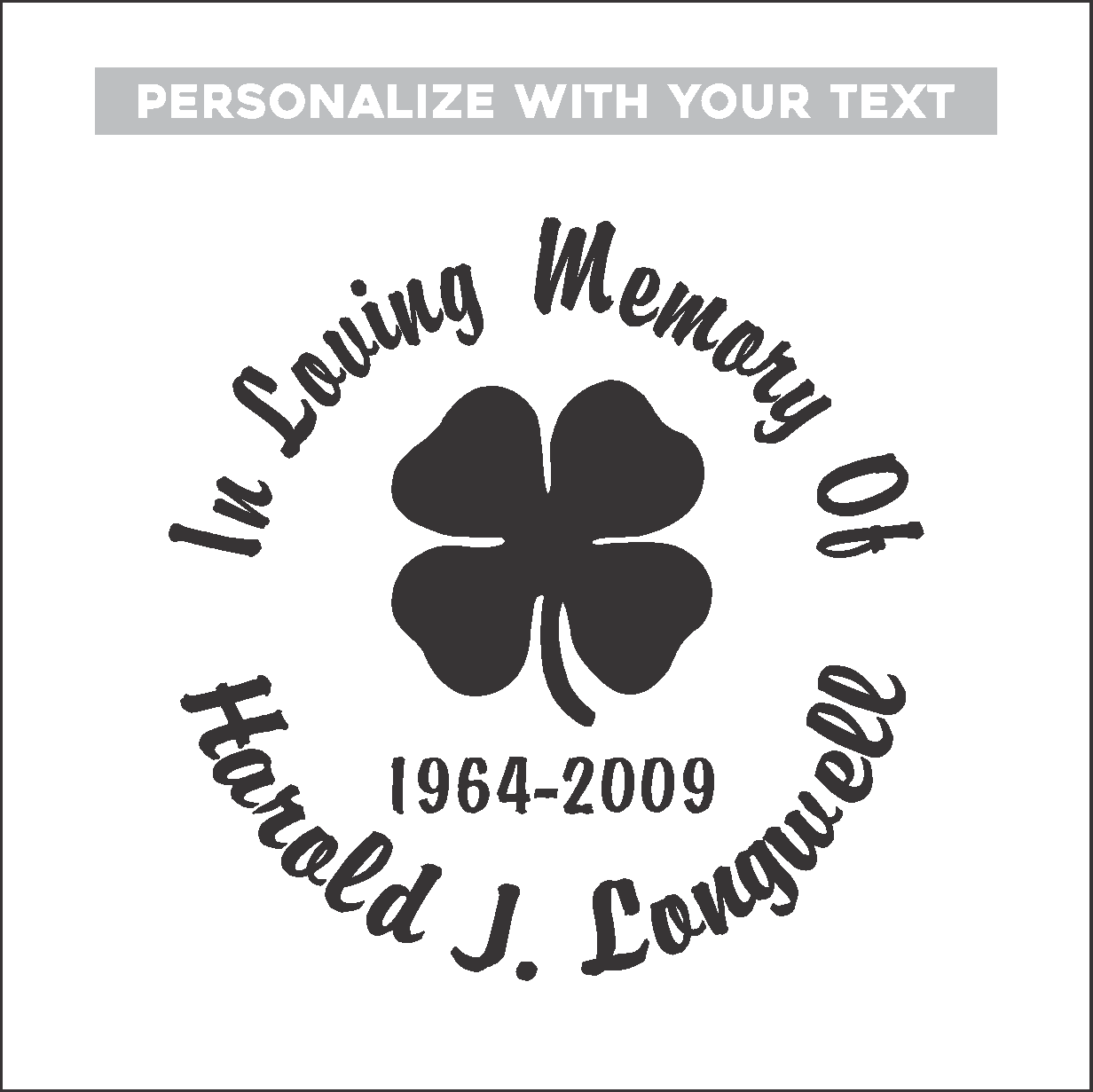 Car Decals Single Color Clover - Celebration Of Life Decal GiftsByJeff Gifts By Jeff Pittsburgh PA