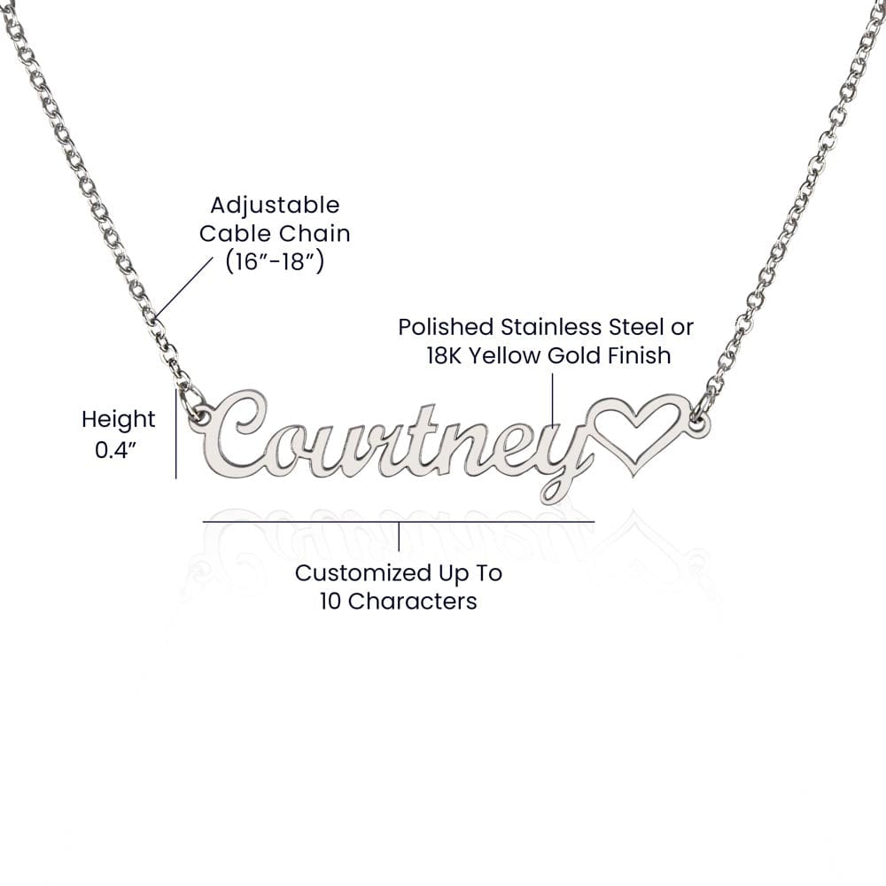 Jewelry To MY Daughter -If I'm Ever Not Here & You Need A Hug, Just Hold This Close To Feel My Love. - Personalized Heart Name Necklace GiftsByJeff Gifts By Jeff Pittsburgh PA