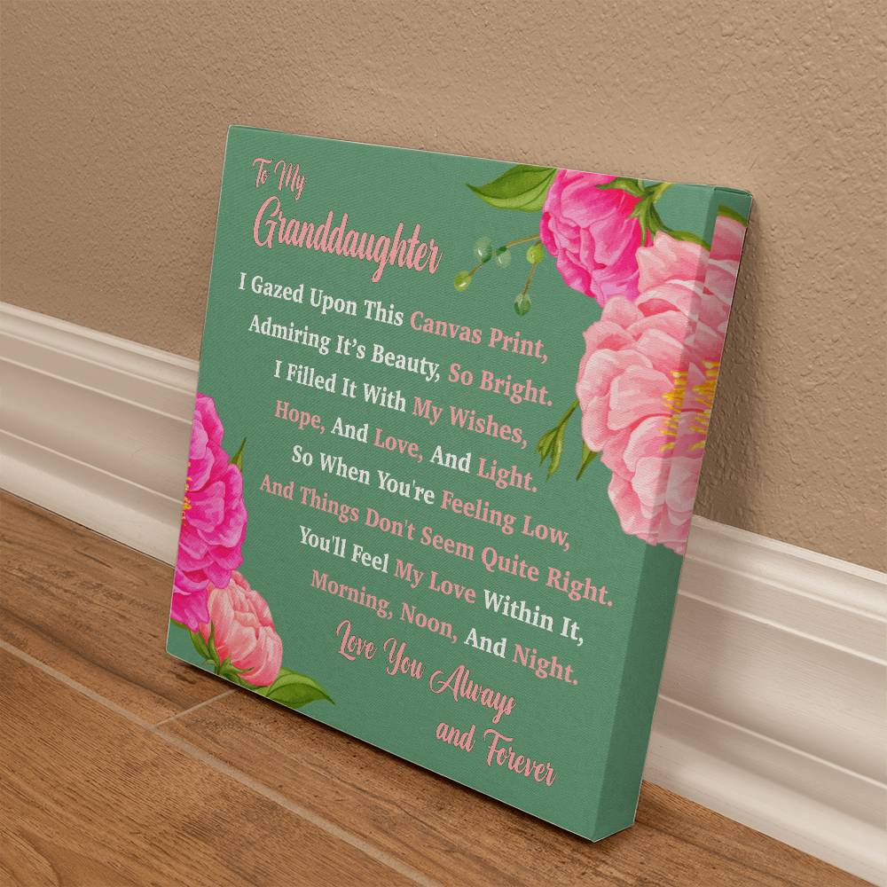 Jewelry To My Granddaughter - Gallery Wrapped Canvas Print - I gazed upon this canvas print, I adorned it with my wishes, with hope and love and light. GiftsByJeff Gifts By Jeff Pittsburgh PA