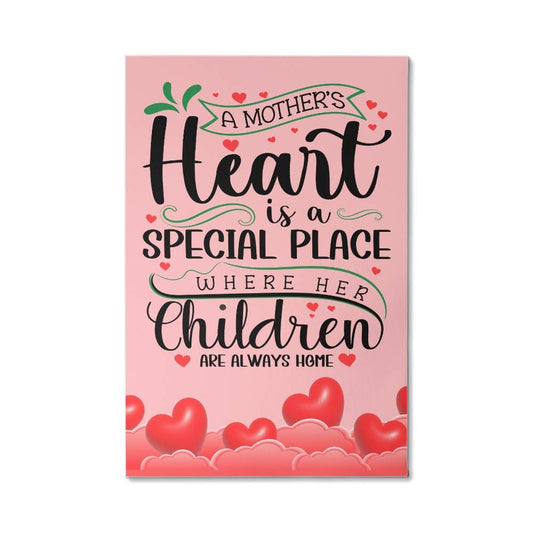 Jewelry 12" x 18" A Mother's Heart Is A Special Place Where Her Children Always Are ~ Gallery Wrapped Canvas Print GiftsByJeff Gifts By Jeff Pittsburgh PA