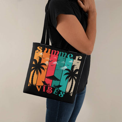 Jewelry 13" x 13" / Black Summer Vibes Black Classic Tote Bag GiftsByJeff Gifts By Jeff Pittsburgh PA