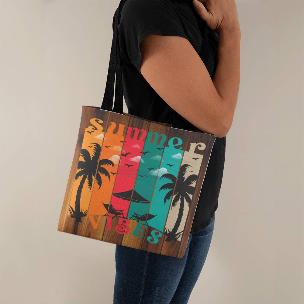 Jewelry 13" x 13" / Black Summer Vibes Wood Classic Tote Bag GiftsByJeff Gifts By Jeff Pittsburgh PA