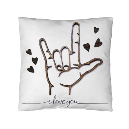 Jewelry 14" x 14" ASL - I Love You Image Custom Throw Pillow - ILY GiftsByJeff Gifts By Jeff Pittsburgh PA