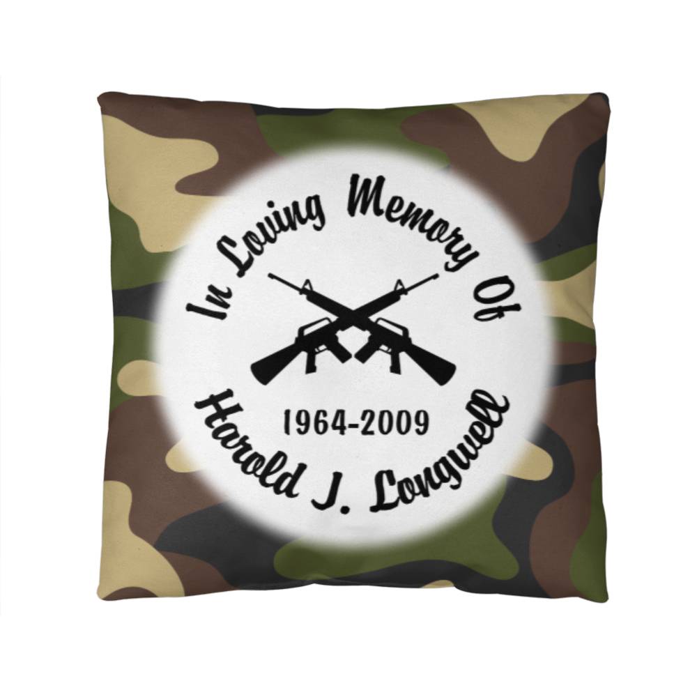 Jewelry 14" x 14" Camouflage Guns Crossed Personalized Memorial Pillow GiftsByJeff Gifts By Jeff Pittsburgh PA