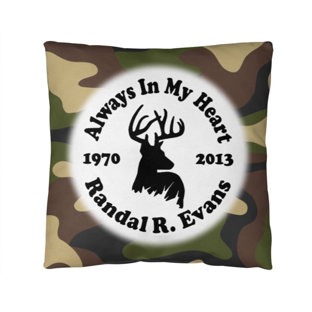 Jewelry 14" x 14" Camouflaged Deer Hunter Personalized Memorial Pillow GiftsByJeff Gifts By Jeff Pittsburgh PA