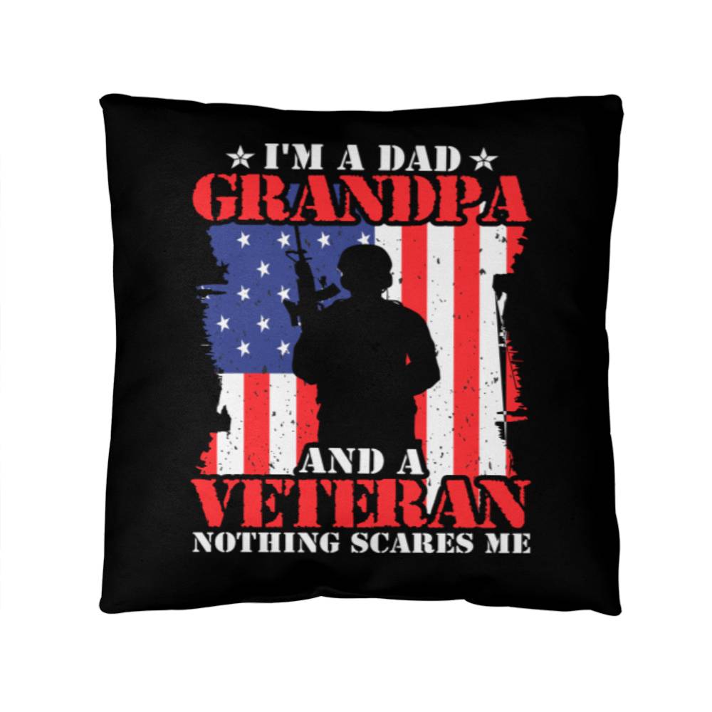 Jewelry 14" x 14" I'm A Dad, A Grandpa, And A Veteran, Nothing Scares Me - Classic Patriotic Pillow GiftsByJeff Gifts By Jeff Pittsburgh PA