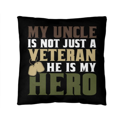 Jewelry 14" x 14" My Uncle Is Not Just A Veteran, He Is Also My Hero - Classic Camo Patriotic Pillow GiftsByJeff Gifts By Jeff Pittsburgh PA