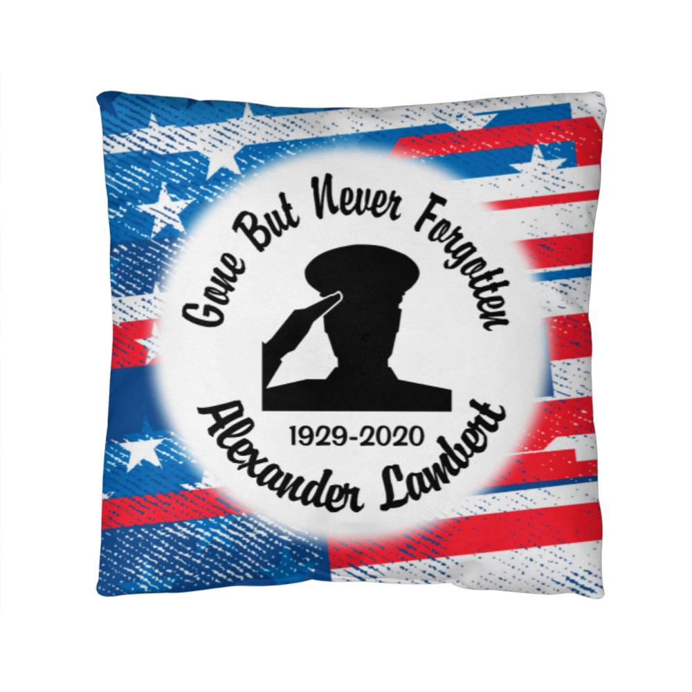 Jewelry 14" x 14" Patriotic Military Salute Personalized Memorial Pillow GiftsByJeff Gifts By Jeff Pittsburgh PA