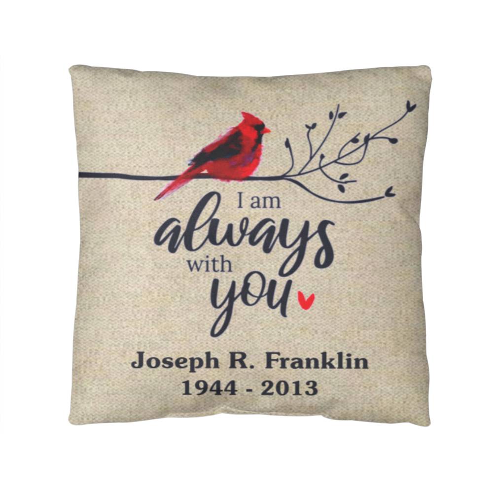 Jewelry 14" x 14" Personalized Cardinal, I Will Always Be With You - Classic Throw Pillow GiftsByJeff Gifts By Jeff Pittsburgh PA