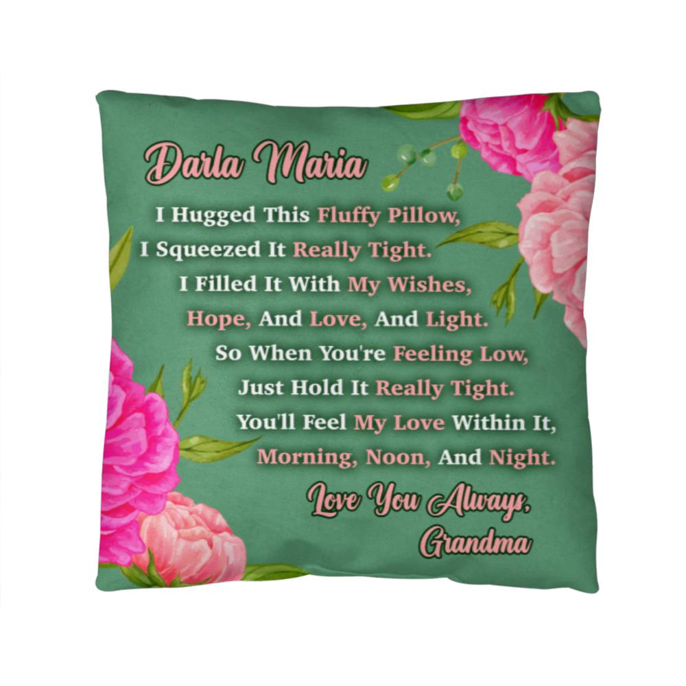 Jewelry 14" x 14" Personalized Flower Pillow - I Filled It With My Wishes, Hope, And Love, And Light. - classic throw pillow keepsake GiftsByJeff Gifts By Jeff Pittsburgh PA