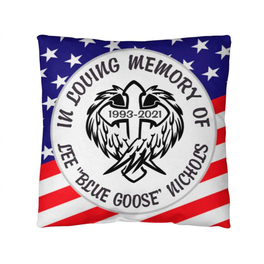 Jewelry 14" x 14" Personalized Memorial Patriotic Pillow with a Cross and Angel Wings GiftsByJeff Gifts By Jeff Pittsburgh PA