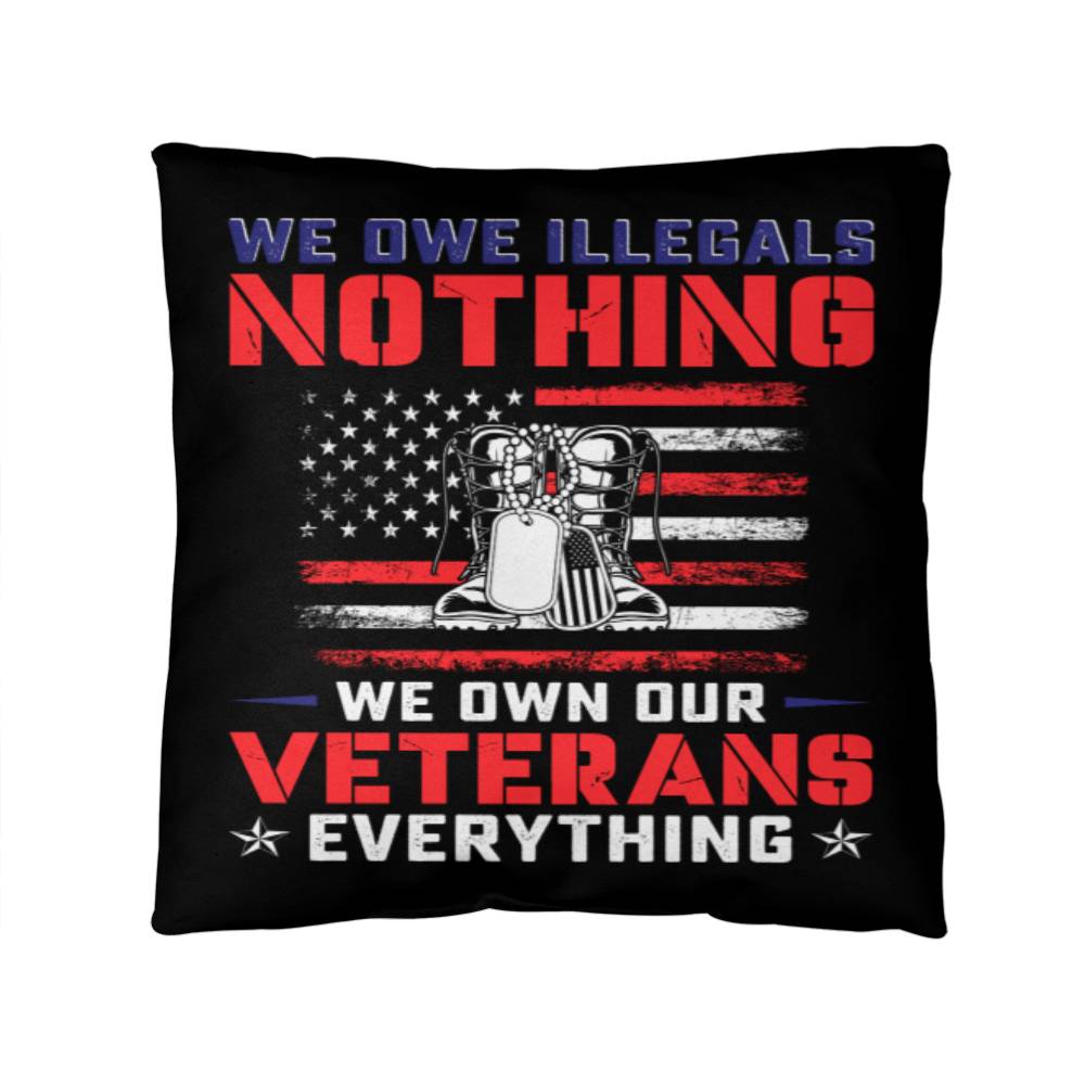 Jewelry 14" x 14" We Owe Our Veterans Everything - Classic Patriotic Pillow GiftsByJeff Gifts By Jeff Pittsburgh PA