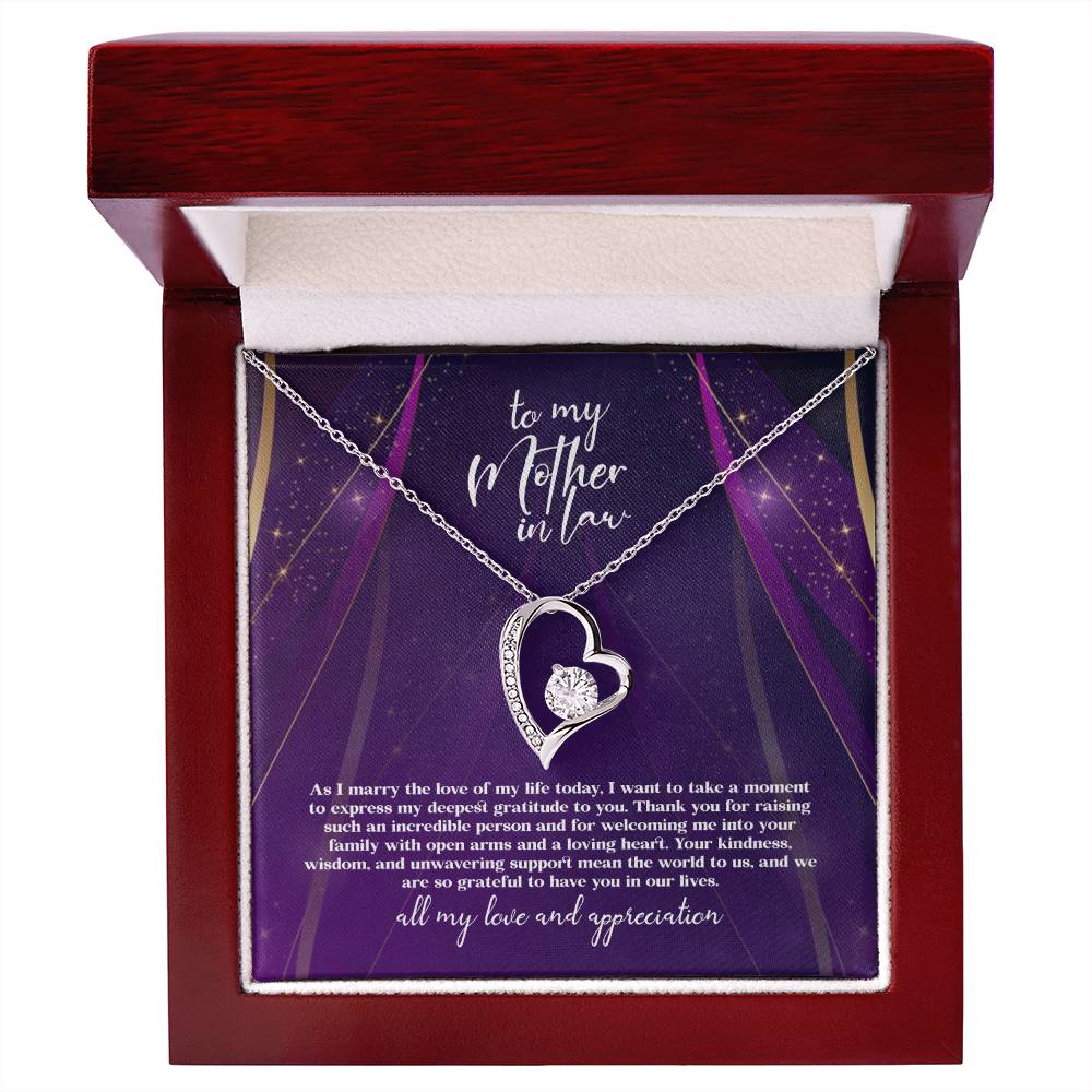 Jewelry 14k White Gold Finish / Luxury Box To my Mother-In-Law on my wedding day - All my Love and Appreciation Heart Necklace GiftsByJeff Gifts By Jeff Pittsburgh PA