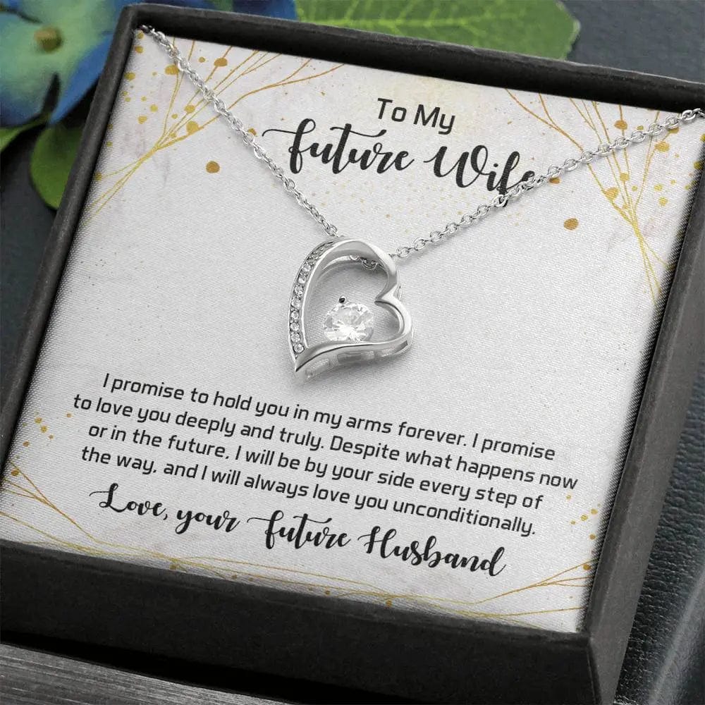 Jewelry 14k White Gold Finish / Standard Box To My Future Wife ~ Forever Love Heart Necklace GiftsByJeff Gifts By Jeff Pittsburgh PA