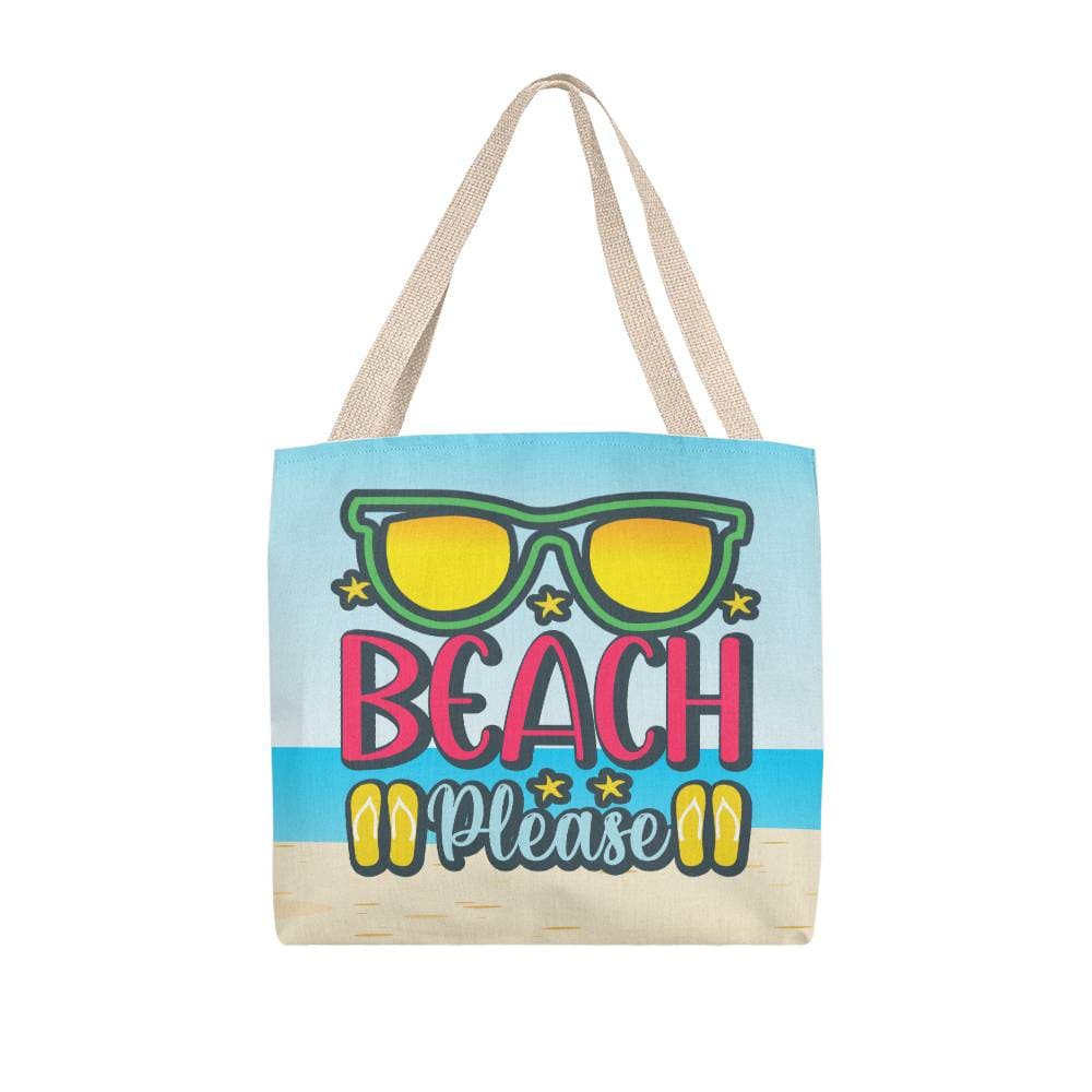 Jewelry 16" x 16" / Natural Beach Please ~ Fun Summer Classic Tote Bag GiftsByJeff Gifts By Jeff Pittsburgh PA