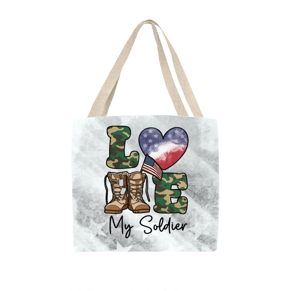 Tote Bag 16" x 16" / Natural Love My Soldier Classic Tote Bag GiftsByJeff Gifts By Jeff Pittsburgh PA