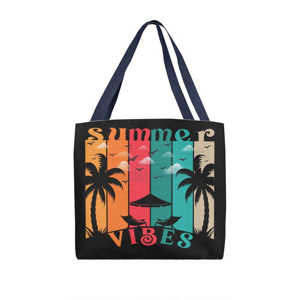 Jewelry 16" x 16" / Navy Summer Vibes Black Classic Tote Bag GiftsByJeff Gifts By Jeff Pittsburgh PA