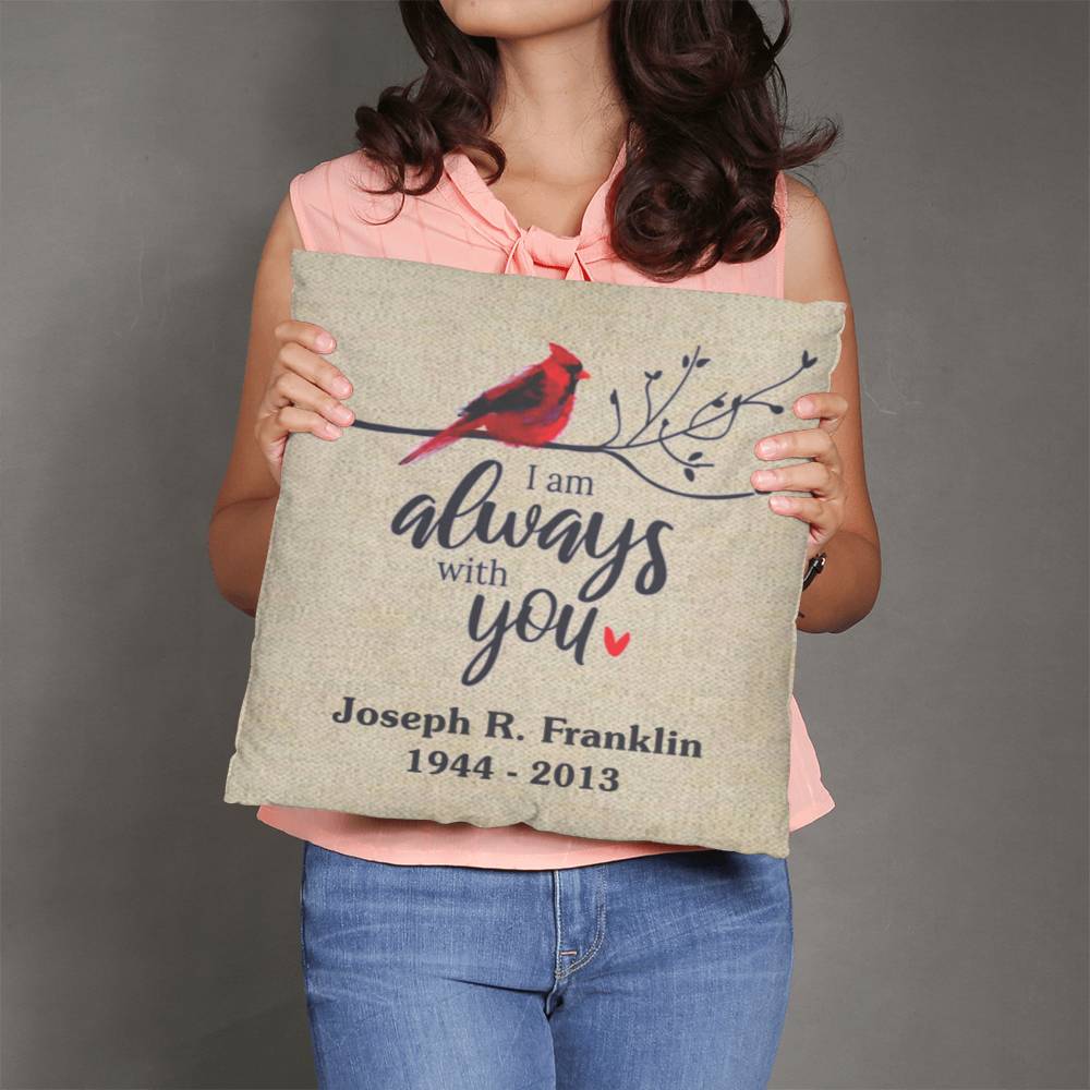 Jewelry 16" x 16" Personalized Cardinal, I Will Always Be With You - Classic Throw Pillow GiftsByJeff Gifts By Jeff Pittsburgh PA