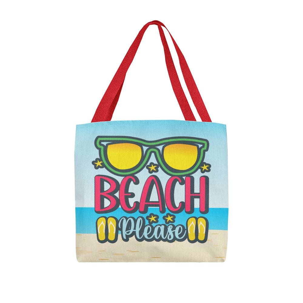 Jewelry 16" x 16" / Red Beach Please ~ Fun Summer Classic Tote Bag GiftsByJeff Gifts By Jeff Pittsburgh PA