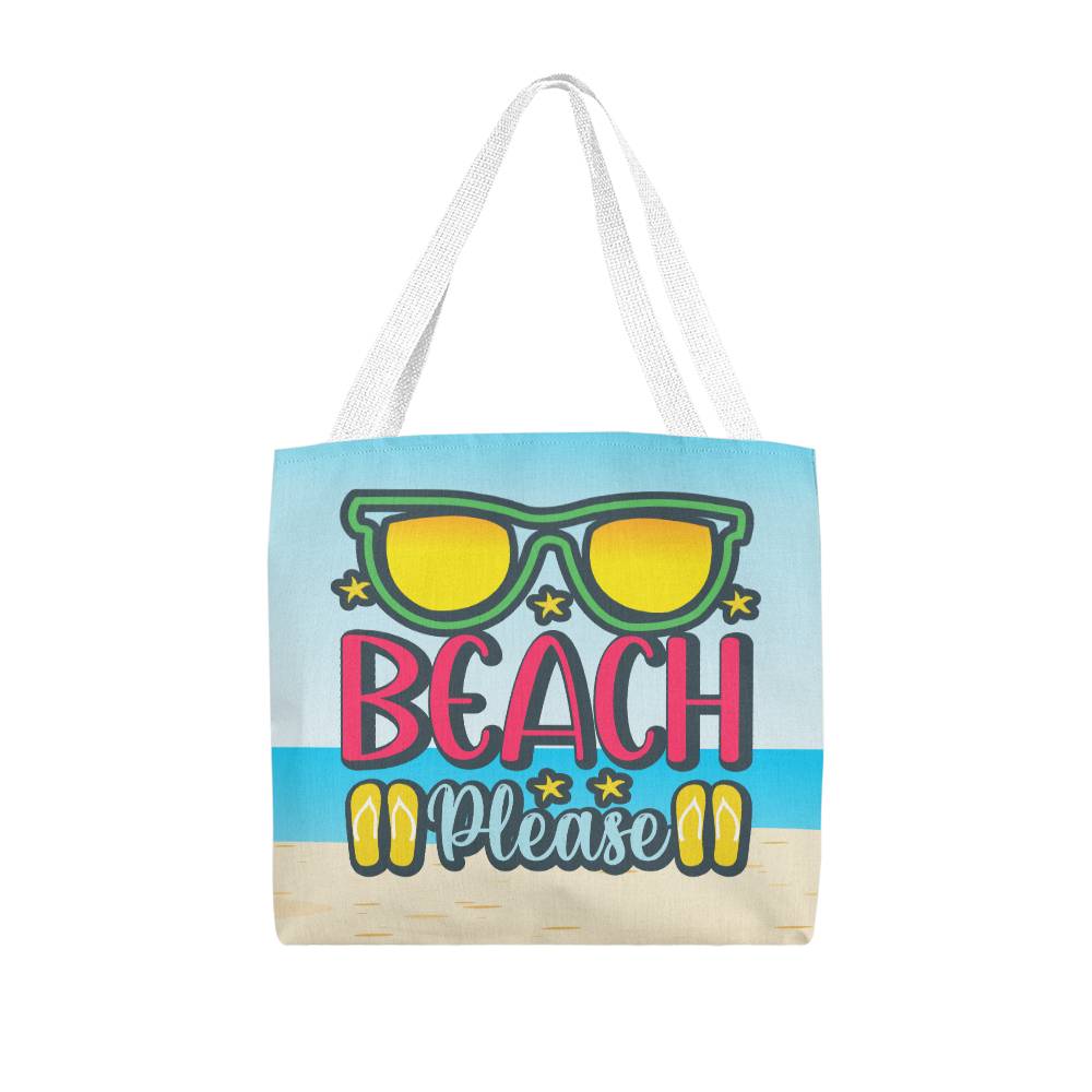 Jewelry 16" x 16" / White Beach Please ~ Fun Summer Classic Tote Bag GiftsByJeff Gifts By Jeff Pittsburgh PA