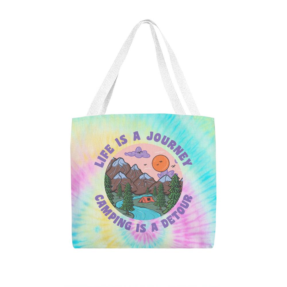 Jewelry 16" x 16" / White Life is a Journey, Camping is a Detour Tote Bag GiftsByJeff Gifts By Jeff Pittsburgh PA