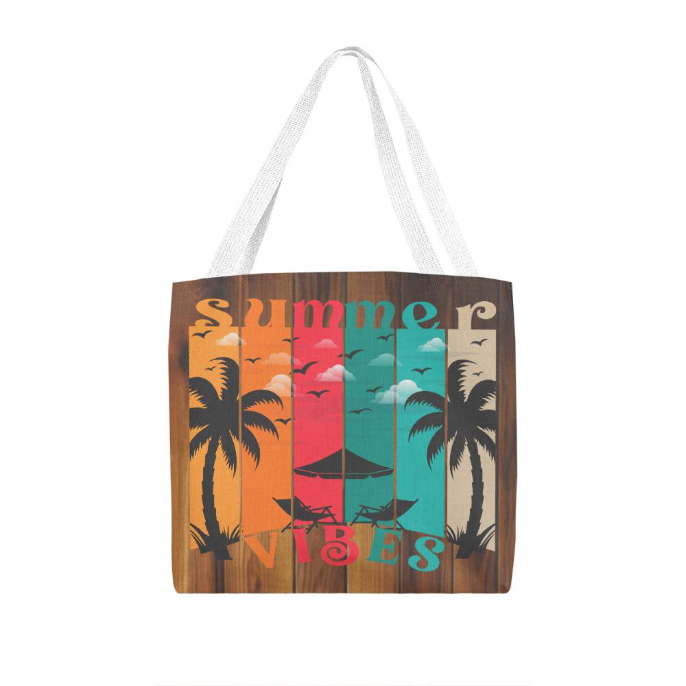 Jewelry 16" x 16" / White Summer Vibes Wood Classic Tote Bag GiftsByJeff Gifts By Jeff Pittsburgh PA