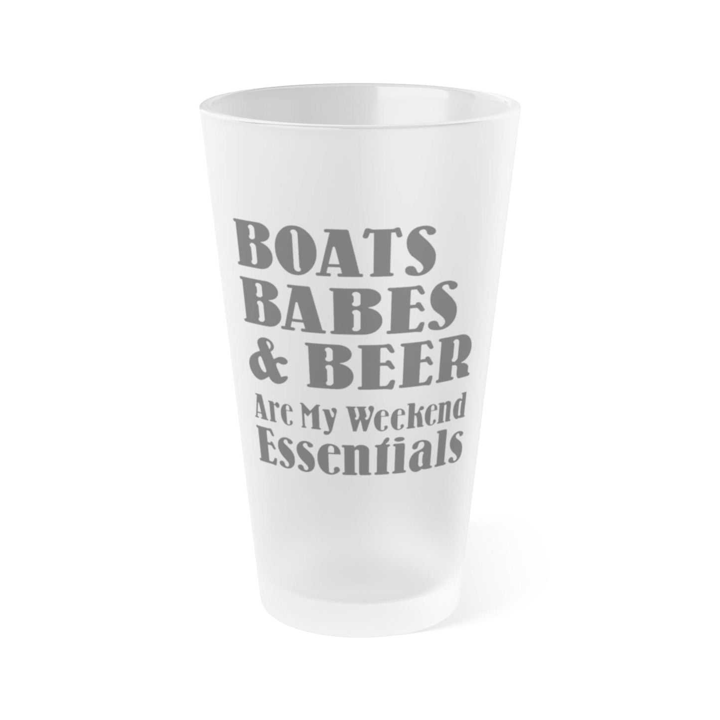 Mug 16oz / Frosted Boats, Babes & Beer Are My Weekend Essentials - Frosted Pint Glass, 16oz GiftsByJeff Gifts By Jeff Pittsburgh PA