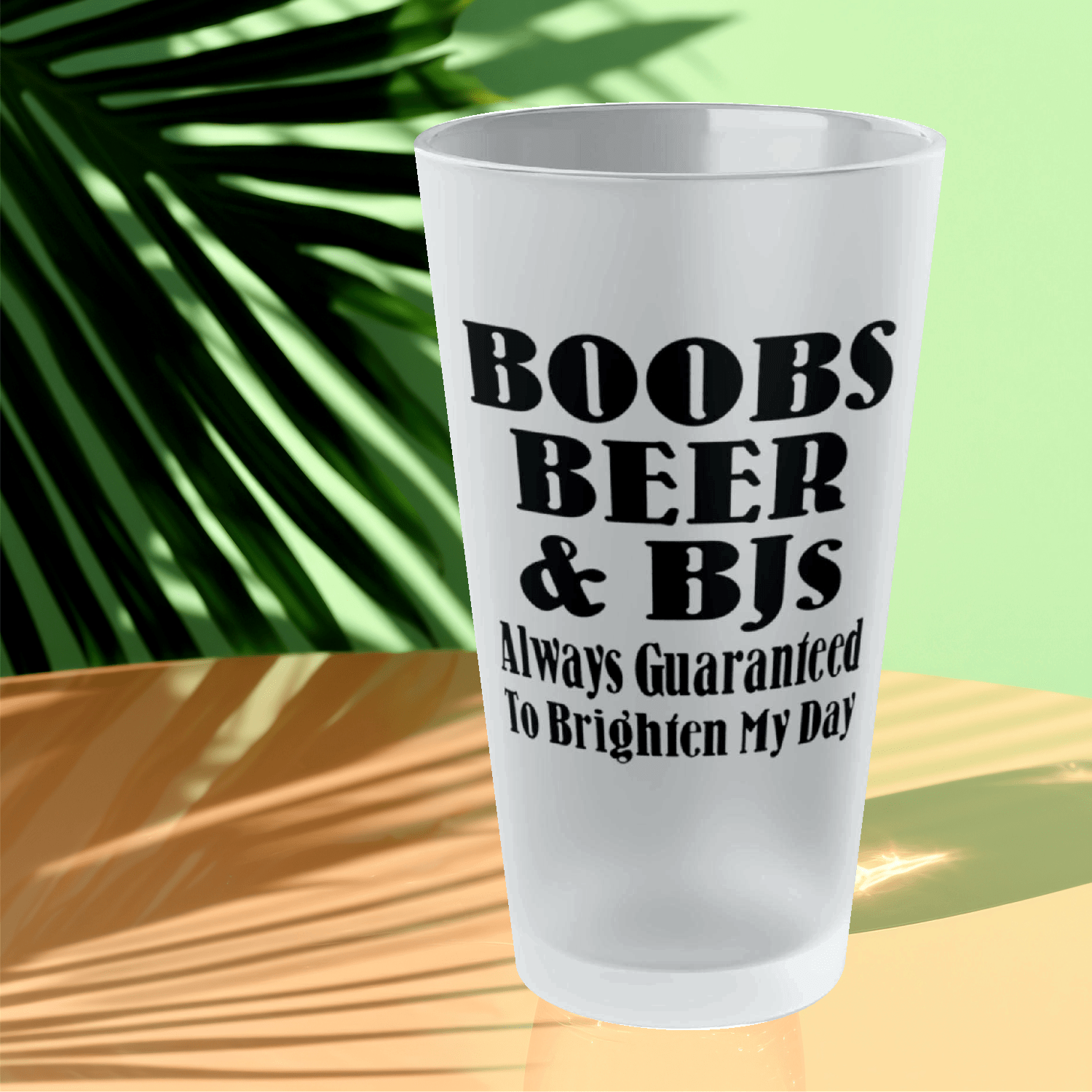 Mug 16oz / Frosted Boobs, Beer and BJs - Always Guaranteed To Brighten My Day - Frosted Pint Glass, 16oz GiftsByJeff Gifts By Jeff Pittsburgh PA