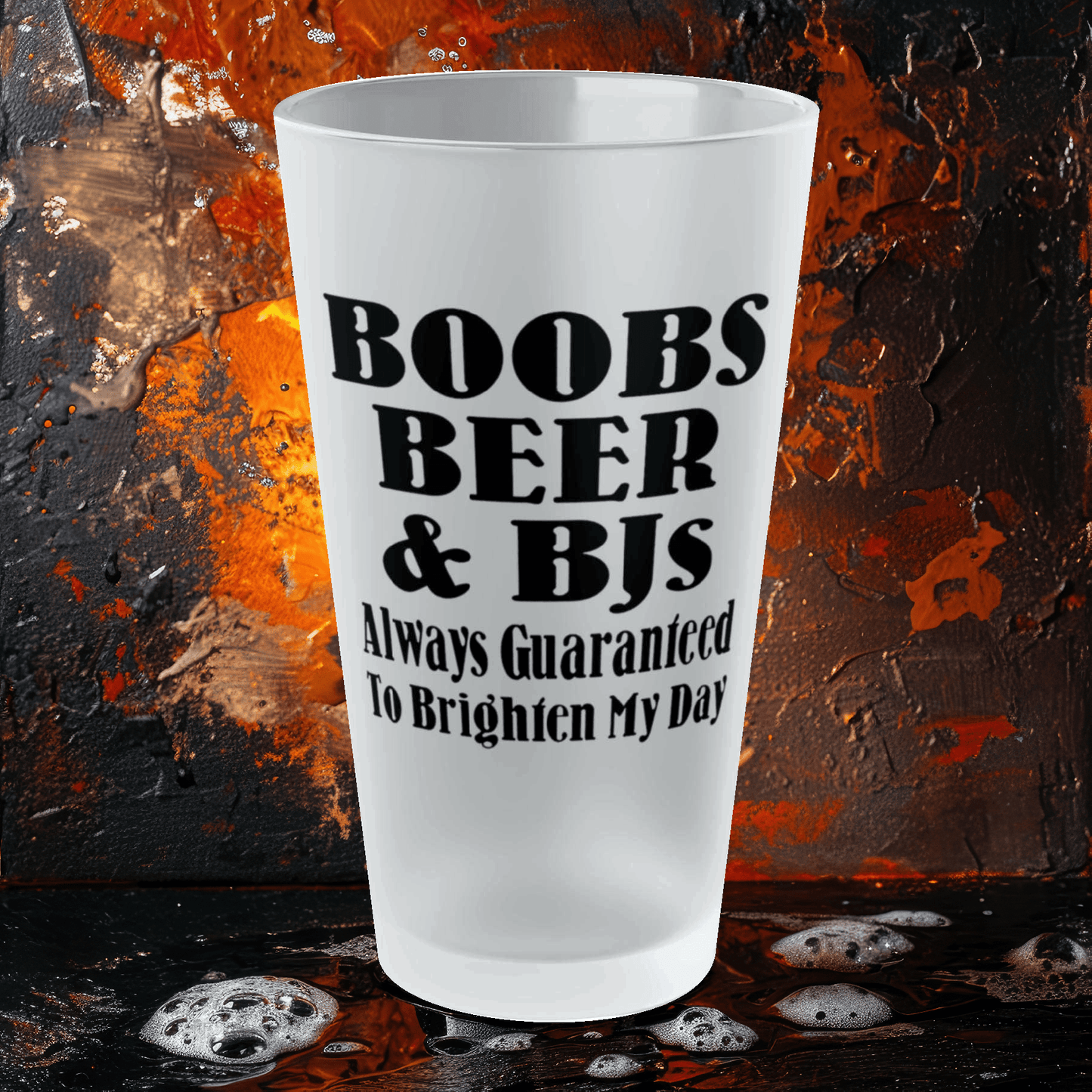 Mug 16oz / Frosted Boobs, Beer and BJs - Always Guaranteed To Brighten My Day - Frosted Pint Glass, 16oz GiftsByJeff Gifts By Jeff Pittsburgh PA