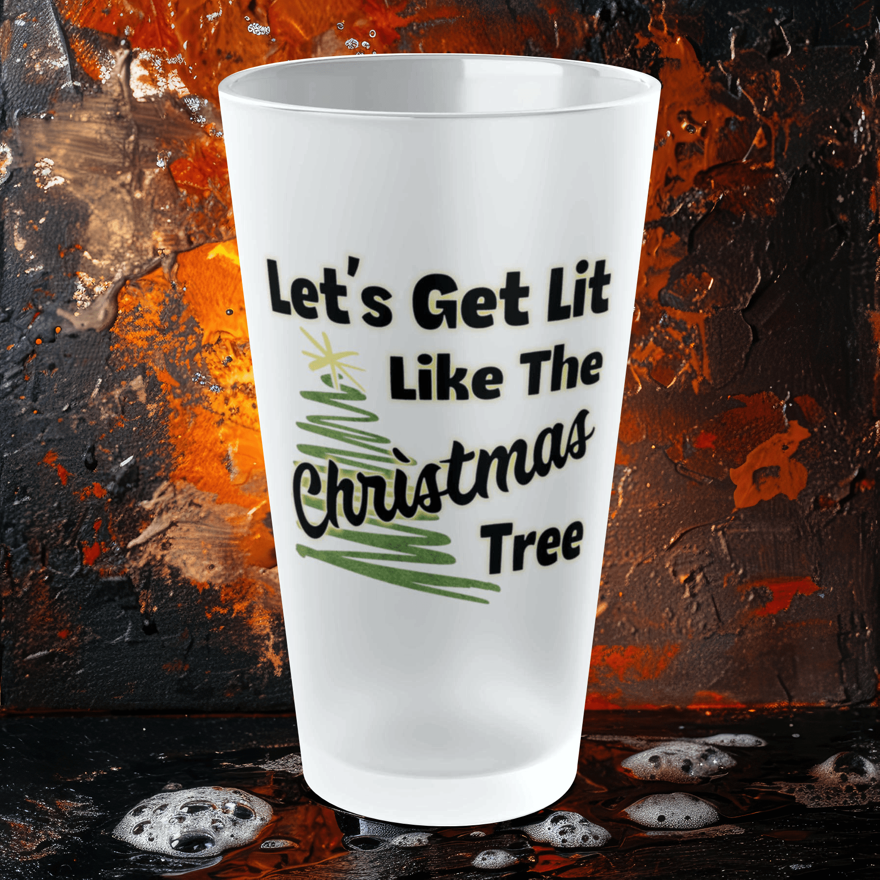 Mug 16oz / Frosted Christmas Tree Get Lit - Pint Glass Christmas Tree Get Lit - Pint Glass GiftsByJeff Gifts By Jeff Pittsburgh PA