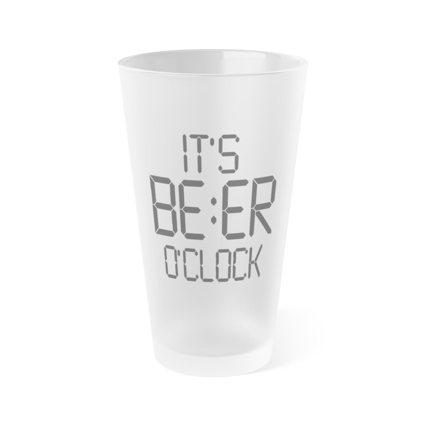 Mug 16oz / Frosted It's Beer O'clock- Frosted Pint Glass, 16oz GiftsByJeff Gifts By Jeff Pittsburgh PA