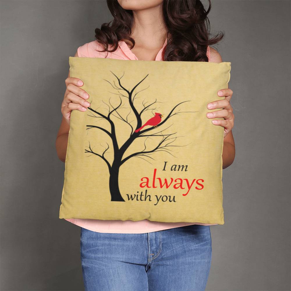 Jewelry 18" x 18" I Am Always With You, Cardinal In A Tree, - Memorial Pillow GiftsByJeff Gifts By Jeff Pittsburgh PA