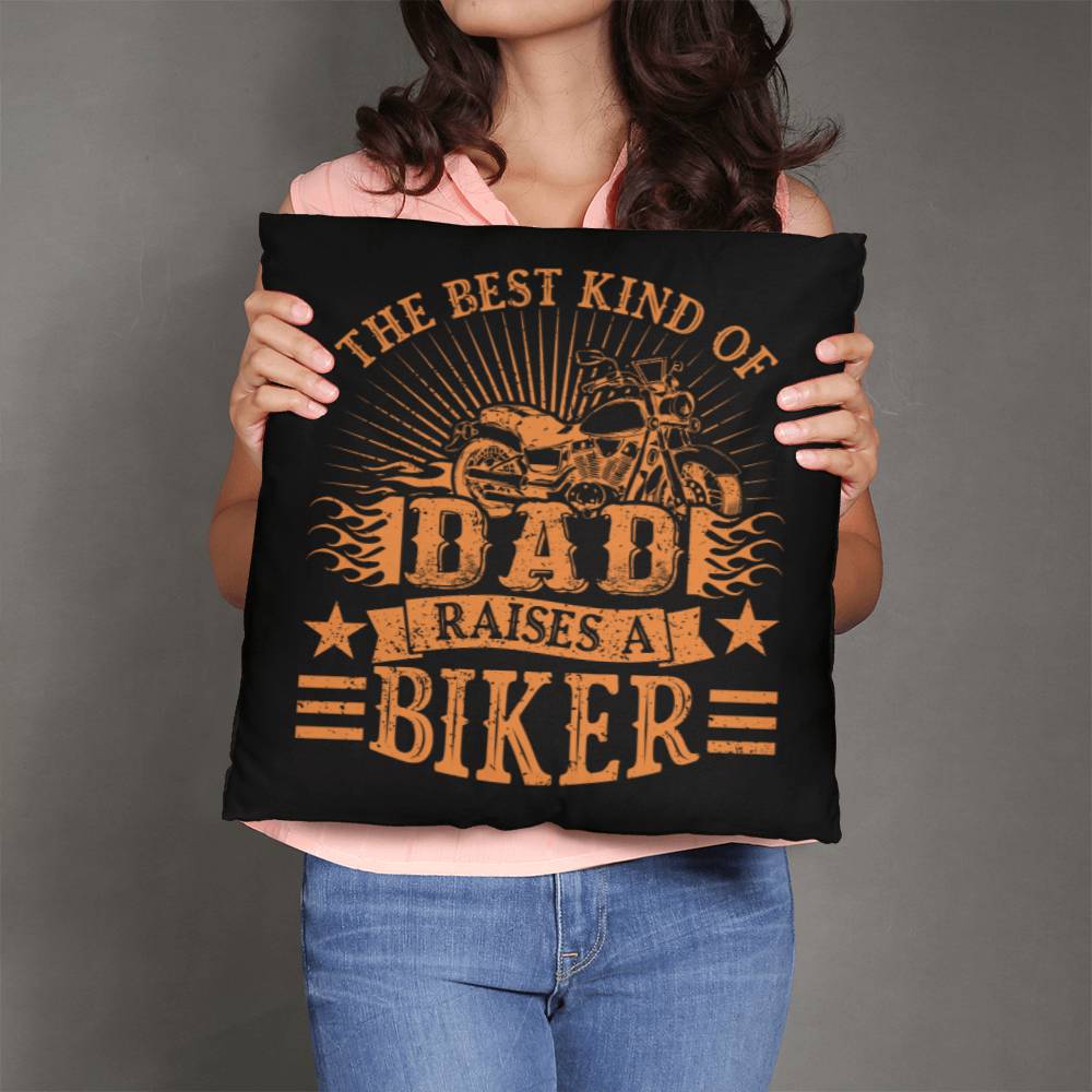 Jewelry 18" x 18" The Best Kind Of Dad Raises A Biker - Custom Throw Pillow GiftsByJeff Gifts By Jeff Pittsburgh PA