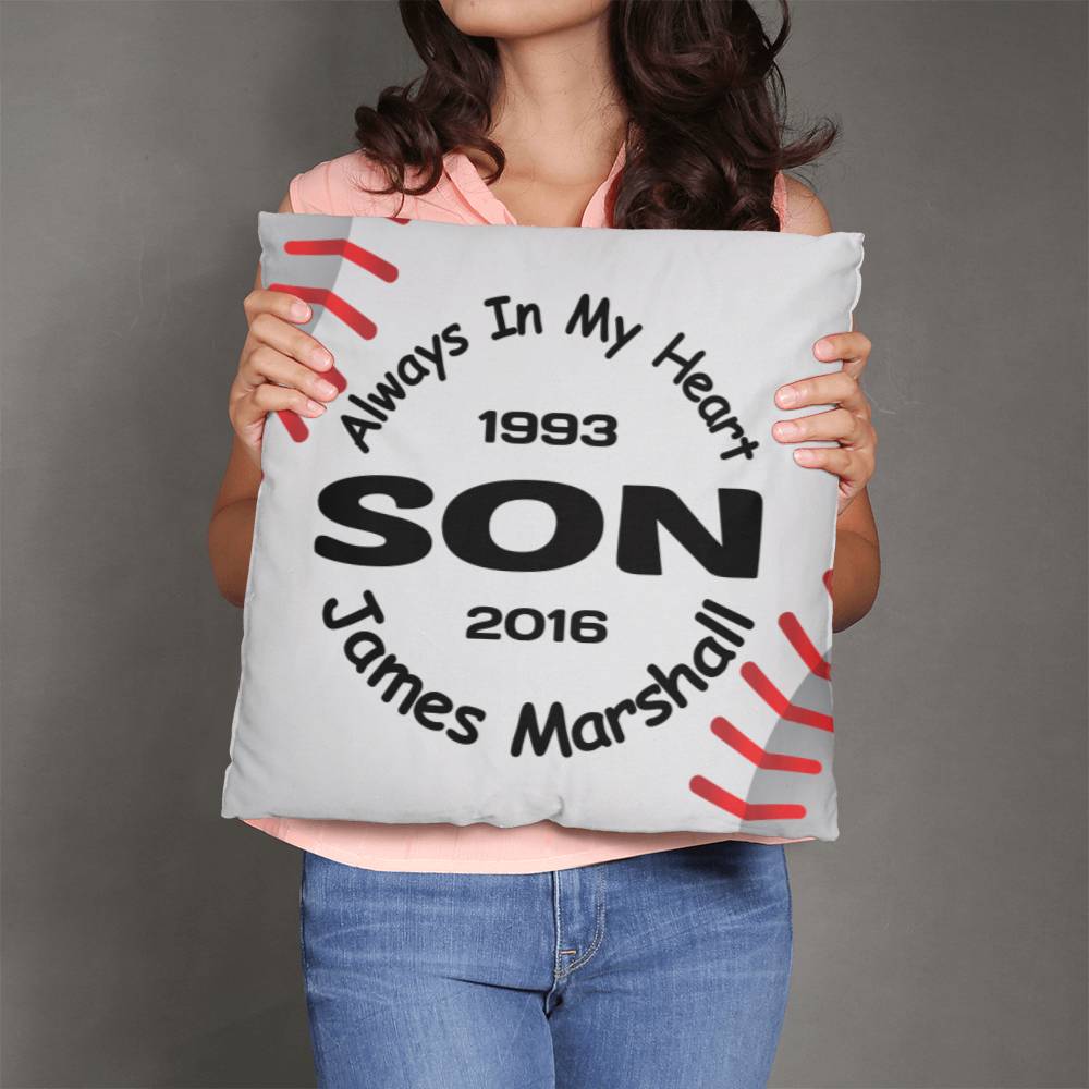 Jewelry 18" x 18" Your Son ~ Personalized and Customized In Loving Memory, Memorial Pillow GiftsByJeff Gifts By Jeff Pittsburgh PA