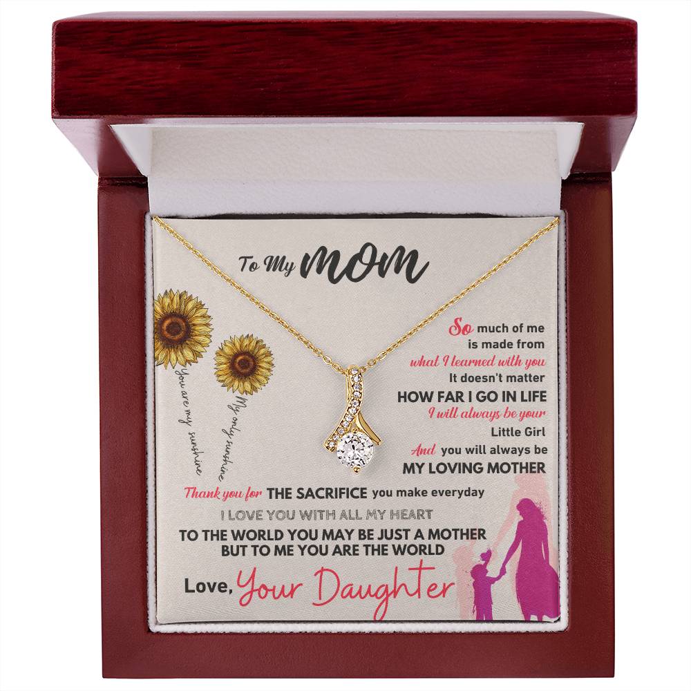 Jewelry 18K Yellow Gold Finish / Luxury Box To My Mom, To Me You Are The World - Alluring Beauty necklace GiftsByJeff Gifts By Jeff Pittsburgh PA